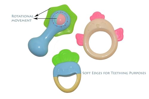 Image of Crackles Baby Rattles & Teethers Set of 8 (Pack of 1) | BPA-Free Newborn Rattle Toys for Infants 0-18 Months | Soft Sensory Teething Toys for Babies | Early Development Toy Set