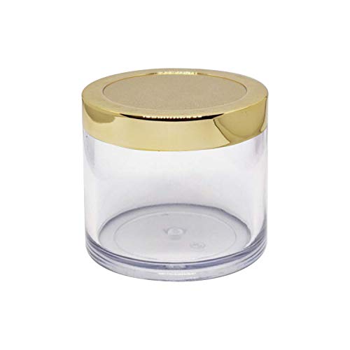 Image of Zenvista 100gm Acrylic Shan Jars, With Very Beautiful Gold Lids, for Creams, Face gels & Lip Balms, (Pack of 3)