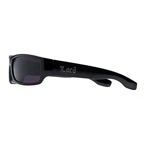 LOCS Sunglasses Hardcore Black Dark Lens 103 Designer Stylish NEW, Dimensions: 1.5h x 5.0w3