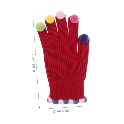 1pair Warm Cozy Knitted Gloves for Women Open Touchscreen Compatible Full Finger Stretchy Design for Outdoor Activities for Cycling and Running2