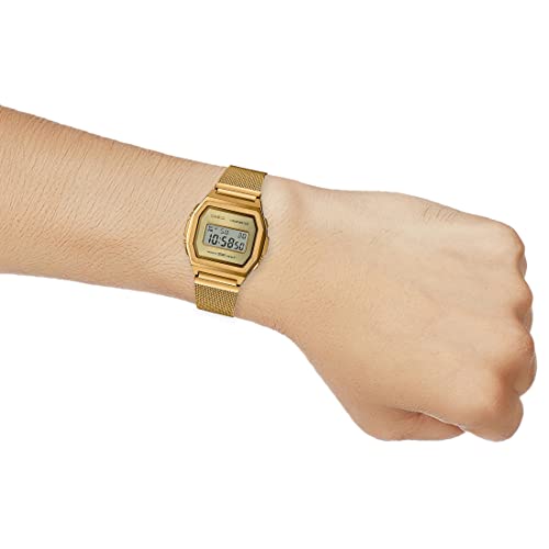 Casio Unisex Stainless Steel Digital Gold Dial Watch-A1000Mg-9Ef, Band Color-Gold - Image 6