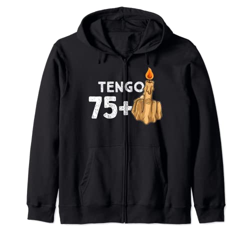 75+1 Dedo Medio Vela De Cumpleaños Para El 76º Cumpleaños Sudadera con Capucha