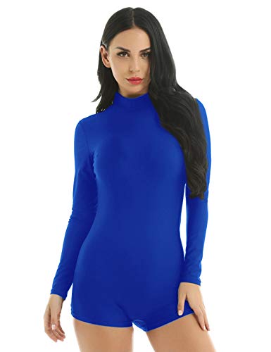 image for inlzdz Women's Turtleneck Lycra Spandex Gymnastics Dance Long Sleeve L