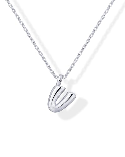 PAVOI Chunky Initial Letter Alphabet Bubble Pendant Necklace