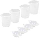 8PCS Silicone Measuring Cups for Resin 100ml 10ml - Nonstick Silicone Mixing Cups/DIY Glue Tools Epoxy Resin Cups