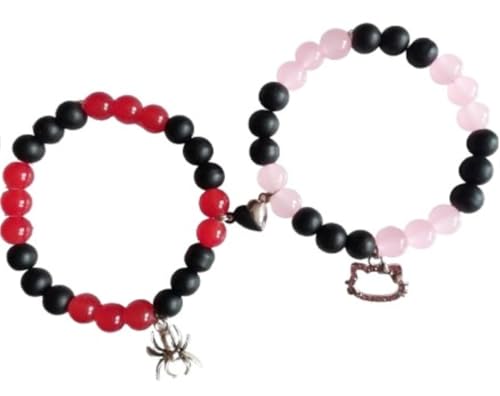 Image of Spiderman Kitty Magnetic Friendship Bracelets, Couple's Bracelets, Valentine's Day Gifts for BFF, BF, GF, Women, Men, Girls, Kids