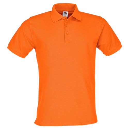 Fruit of the Loom Polo Premium + GRATIS bolsa de tela MyShirt, color: naranja + GRATIS bolsa de tela MyShirt, talla: L