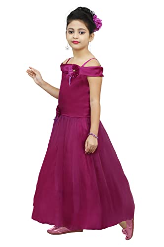 Image of Chandrika Kids Floral Applique Festive Gown Dress for Girls.