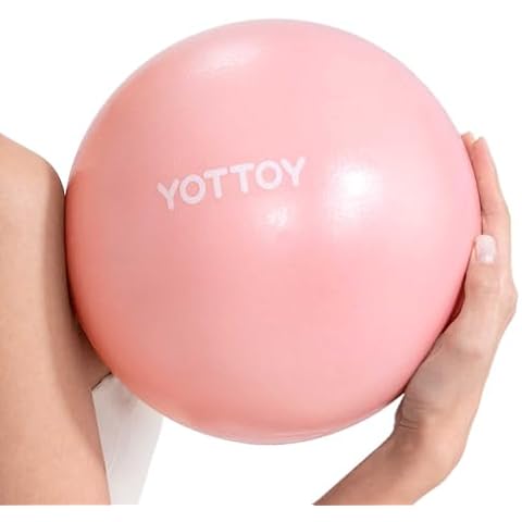 YOTTOY Pilates Ball, 10-inch Exercise Ball with Anti-Burst Technology for Stability, Stability Ball for Yoga, Pilates, Physical Therapy, Home Gym and Office Fitness Equipment (10 inch, Pink) Cover