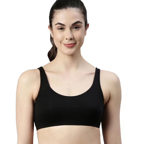Image of Enamor Low Impact Women's Cotton Easy Everyday Bra - All Day Comfort Non Padded, Wirefree, High Coverage - SB06