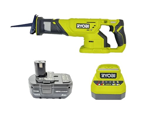 Ryobi 18-Volt Cordless Reciprocating Saw Kit with a 4Ah Battery and Charger (No Retail Packaging