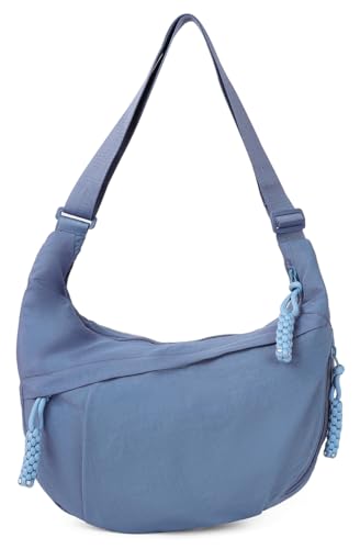 Image of Hobo Bag for Women Men Crescent Shoulder Bag Retro Nylon Canvas Crossbody Bag Slouchy Corduroy Dumpling Bag Purse | Retro