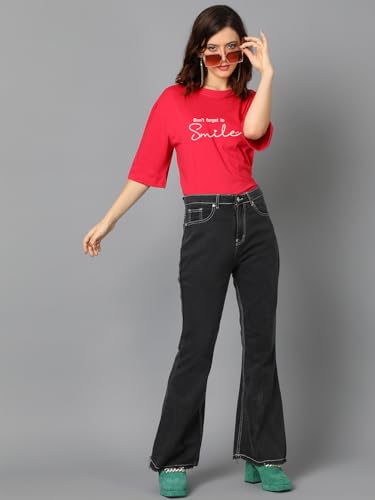 Image of KOTTY Quirky Printed T-Shirt for Women | Fun & Playful | Casual Chillwear
