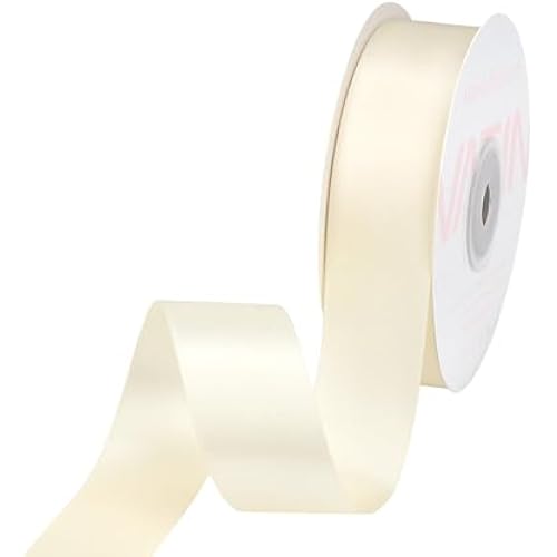 VATIN Cream Satin Ribbon 1 Inch x 25 Yards for Gift Wrapping