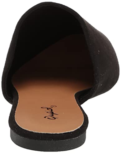 Qupid Women's Mule Slip On Fashion Sandals,Black Suede,6 #TOP2
