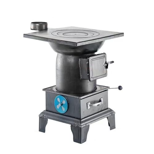 Stufe A Legna Per Riscaldamento Domestico Con Coperchio Sigillato E Contenitore Per La Cenere Di Grande Capacità,Riscaldamento Efficiente, Multicombustibile, Per Cucina(Without chimney)