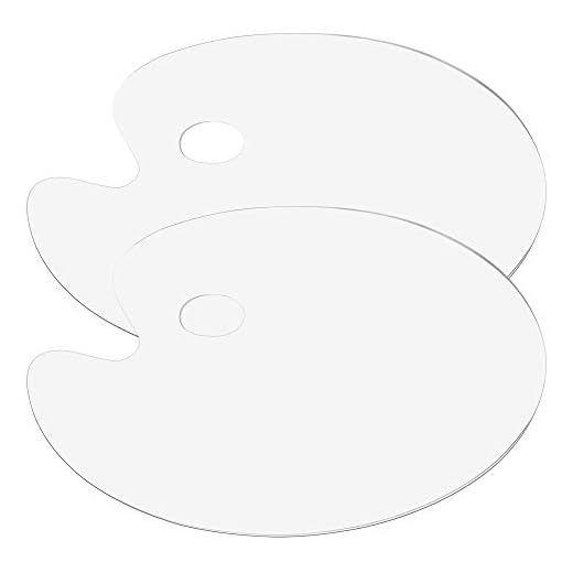 Paleta de Pintura Acrílico Transparente Paleta De Arte Oval Bandeja de Pintura de Aceite para DIY Art Pintura Artesanal 2 Piezas 30 × 20cm
