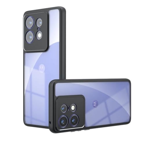 Image of REALCASE Stylish Shockproof Armor Back Cover Case for Moto Edge 50 Pro 5G | Slim Fit Hard Clear PC Back & Soft TPU Bumper | Protective Transparent Case for Motorola Edge 50 Pro 5G