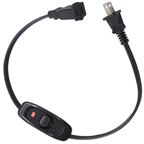 weideer Extension Cord with On/Off Switch 10A/125V Christmas Lights Power Cord 16AWG 2ft with LED Inline Switch for Holiday Lights