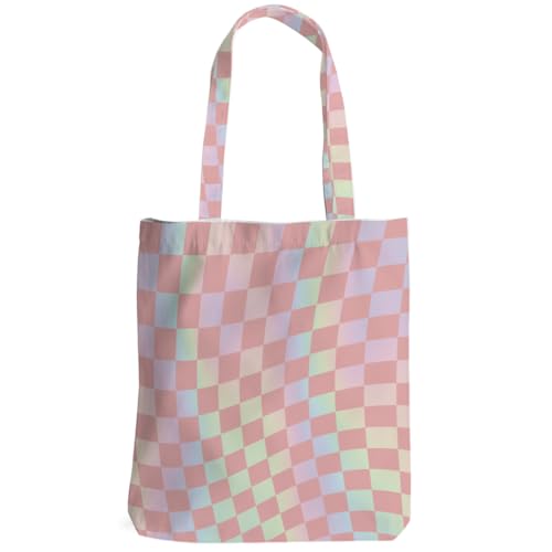 Checkered Pink Decor Weekender Beach Bag Tote Bag for Women Checkered Lover Bestie Sister Daughter, Reusable Grocery Bags Travel Bags for Bachelorette Party Christmas Appreciation Birthday Gifts