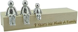 7th Anniversary Idea - 7 Years We Made A Family Metal Ornament - Choose Your Family Combination Box & Woodgrain May Vary(2 Children)