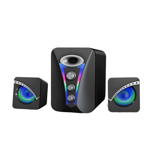 Altavoces para computadoras de escritorio con cable, alto volumen y micrófono