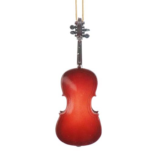 Dselvgvu 5.08\" Wooden String Miniature Cello Hanging Ornament Mini Musical Instrument Replica Music Decorative Birthday Gifts Holiday Christmas Tree Home Decoration Display Ornament (5.08\" Cello) - Thumbnail 6