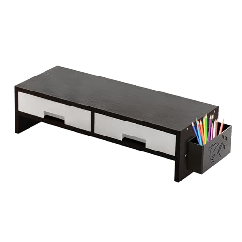 Soporte De Organizador De Escritorio - Soporte De Monitor De Doble Cajón, Escritorio Ergonómico Para Ordenador | Elevador De Monitor De Mesa Para Computadora Para Amigos De Familia, Oficinas Do