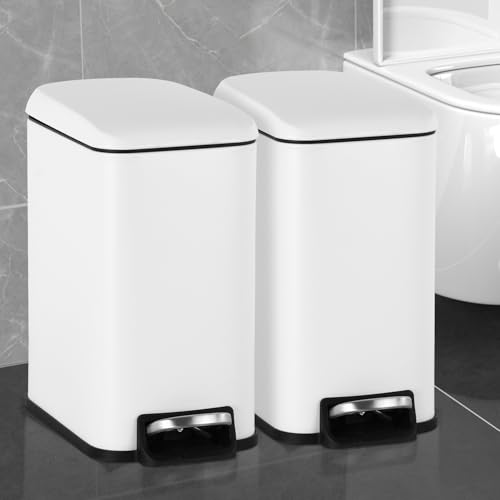 Bote de basura pequeño para baño con tapa 5L acero inoxidable pack 2