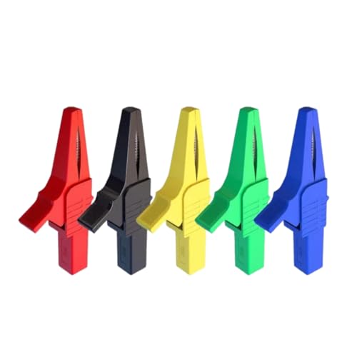 Conjunto de 5 Garras Jacaré Plug Banana de 4 mm, 1000V 32A CAT III, Cores Sortidas