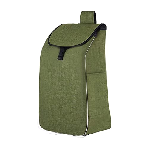 BSQT Shoppingwagen grün verdicken Einkaufswagen Tasche Shopping Trolley Ersatztasche mit Seitentaschen Ersatztasche für Wagen, Oxford Tuch Bag-37L Cover