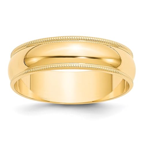 Oxford Ivy Men\'s 10K Yellow Gold 6mm Classic Milgrain Wedding Band Ring Size 11.5