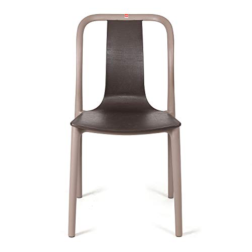 Image of CELLO Cheer Chair Set Pack of 2 - Brown, Grey | Strong and Durable | Easy to Clean | Chair for Living Room, Bed Room, Kitchen, Office Room, Outdoor | 3 Years Warranty