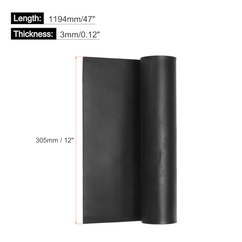 QUARKZMAN Feste Gummimatte 1/8 Dicke x 12 Breite x 47 Länge Antirutsch Neopren Gummi Dachmaterial Für Dichtungen DIY Material Unterlagen Dichtung Stoßstangen