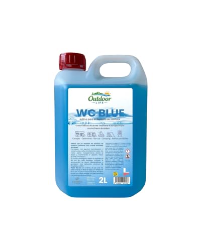 WC Blue – Líquido para Depósito de WC Químico 2L | Aroma Cereza, Limpieza y Control de Olores para Inodoros Portátiles, Autocaravanas y Camping