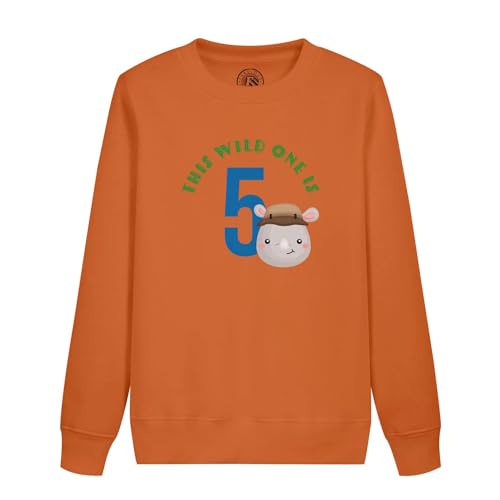 Sweatshirt enfant 5 ans habit d'anniversaire vêtement safari animaux de la jungle