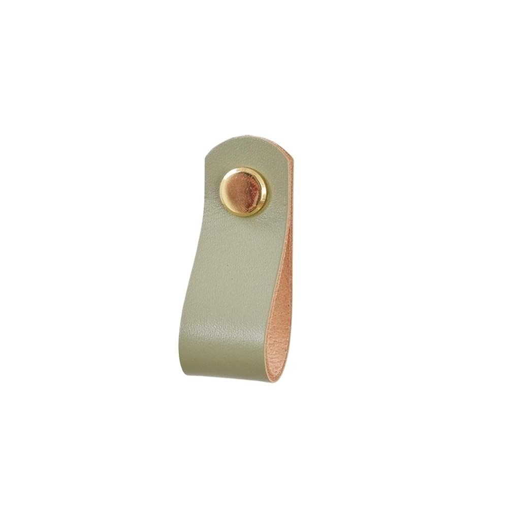 Cqahdsevf Gray- Gold Hat Leather Drawer Pulls, Brass Cowhide Knob 2 Pcs Multicolor 60X22x1.8mm(Gray- Gold Hat)