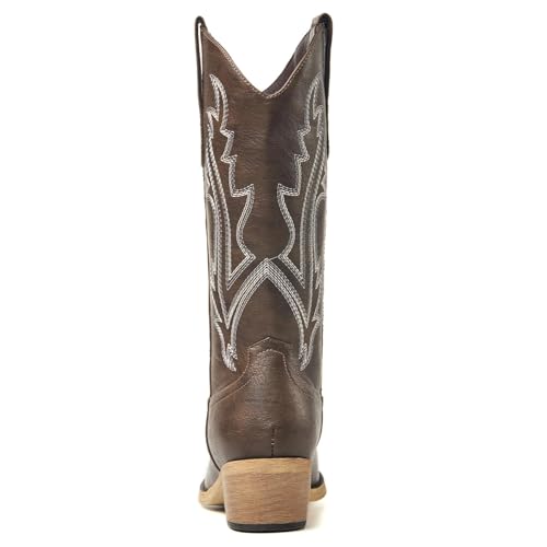 Image of Cowboy Boots for Women, Cowgirl Boots with Embroidered and Chunky Heel, Ideal for Daily Wear and Country Fashion