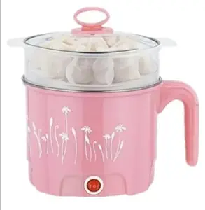 CREATION BAZAAR 1.5 Litre Mini Cooker Kettle with Glass Lid Base Concealed Base Cooking Pot Noodle Maker Egg Boiler hot Pot(Multicolor)