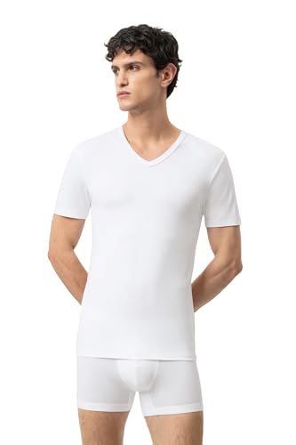 Mey Herren Unterhemd V-Neck Kurzarm Coolmax® Unsichtbar unter Businesshemd Schweißhemmend Slim Fit Weiß Gr. M