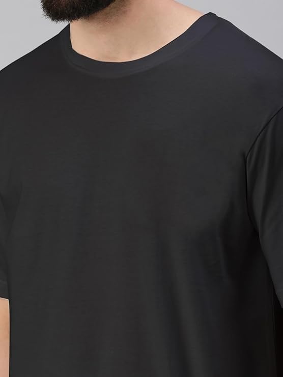 Image of Veirdo 100% Pure Cotton Drop Shoulder Oversized Baggy Fit Half Sleeve Plain Solid Round Neck Multicolor T-Shirt Combo for Men (Pack of 3) (Sizes S-2XL)