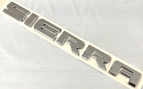 Image of 1Pcs Sierra Letters L /R Door Rear Tailgate Emblem Replacement for GMC Sierra 1500 2500 (Chrome)