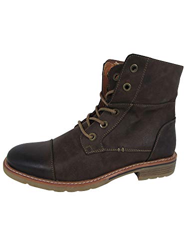 Day Five Mens Casual Lace Up Fold Over Cuff Ankle Boot Shoes, Brown, US 10