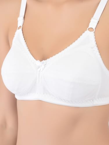 Image of Softline Women's Cotton Blend Wire-Free Non-Padded | Full Coverage Bra Combo | Comfortable & Breathable Everyday Wear (Pack of 2)