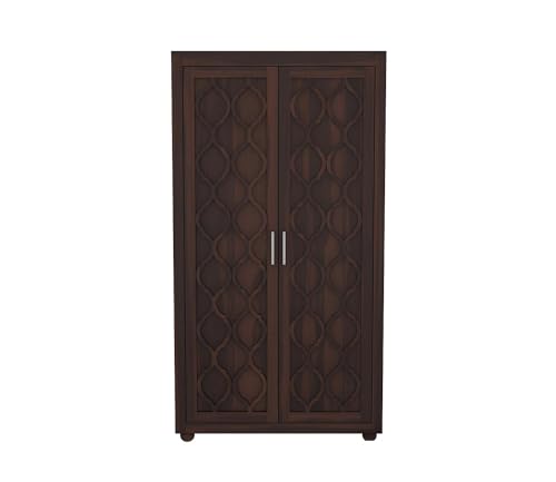 Image of Solid Sheesham Wood Wardrobe Storage | Almirah for Bedroom - Solid Wood Large Cupboard | (D-Walnut)
