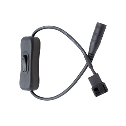 Asukohu DC5521 - Fuente de alimentación de 4 pines para ventiladores de carcasa de ordenador con interruptor de alimentación manual de 310 mm, cable de PVC para PC, dispositivos de refrigeración