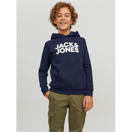 Kapuzenpullover Jack & Jones sweat à capuche garçon coton noir bleu