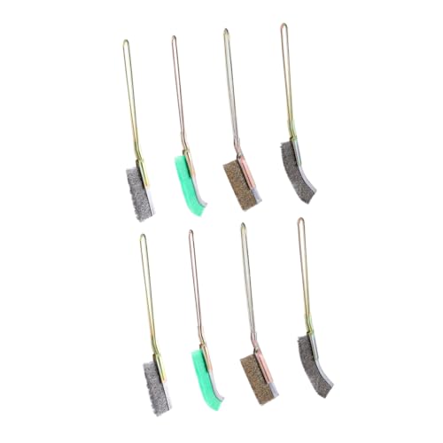 FUNOMOCYA 8pcs Wire Brush Car Cleaning Goo Scratch Wire Bristles Brush Brass Cleaner Steel Cleaning Brush Burnishing Wire Rust Brush Cleaning for Car Household Groove Brush Steel Wire