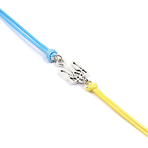 Ukrainian Tryzub Bracelet, Blue and Yellow Tryzub Bracelet