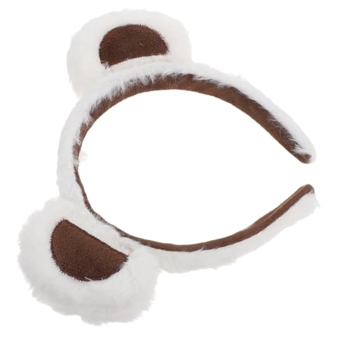 CALLARON Diadema de Peluche Orejas de Oso Color Crema, Agradable y Cómoda para Maquillaje y Looks Festivos, Accesorio Adorable para Mujeres en Fiestas y Cosplay